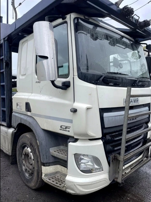 White DAF CF HGV cab before bodywork and refinishing
