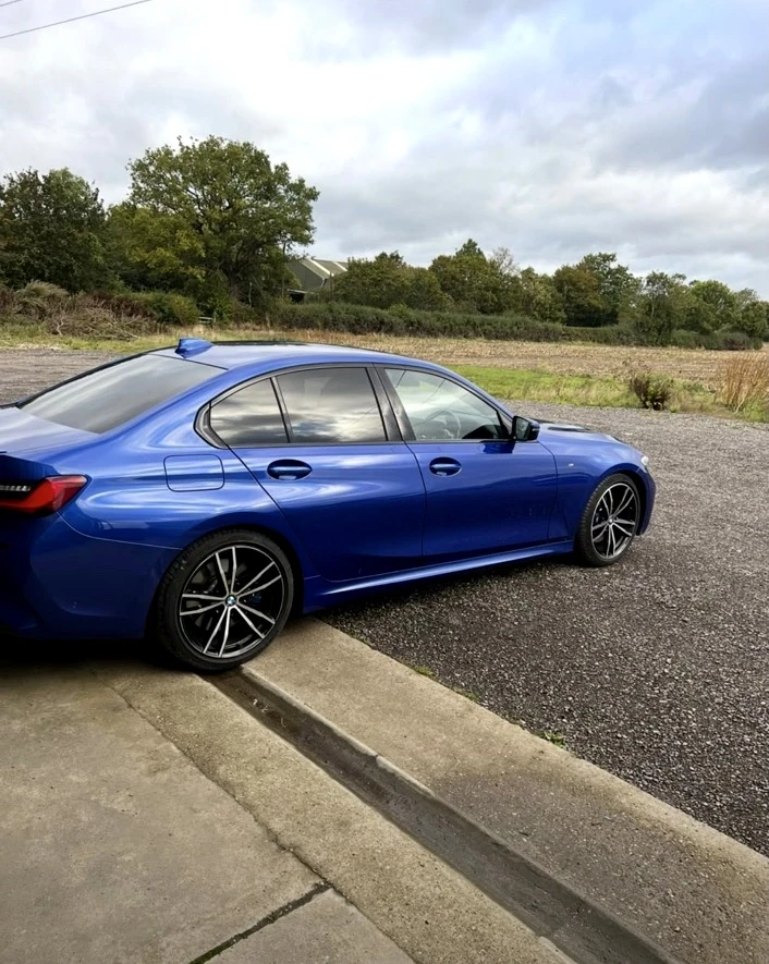 Blue BMW at JB Bodyworks